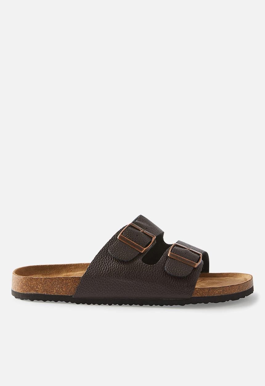 Cotton On - Double buckle sandal - dark chocolate