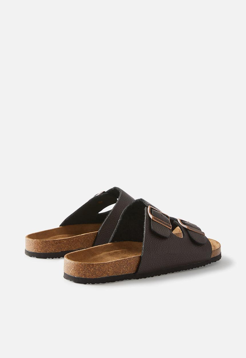 Cotton On - Double buckle sandal - dark chocolate