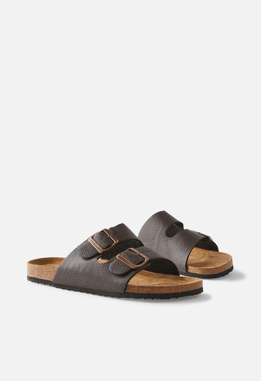 Cotton On - Double buckle sandal - dark chocolate