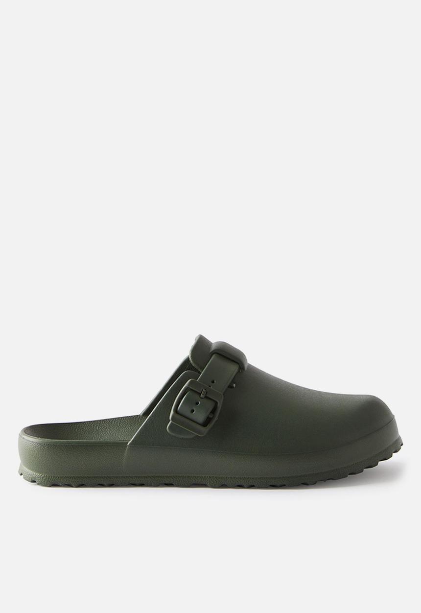 Cotton On - Eva closed toe buckle slide - khaki