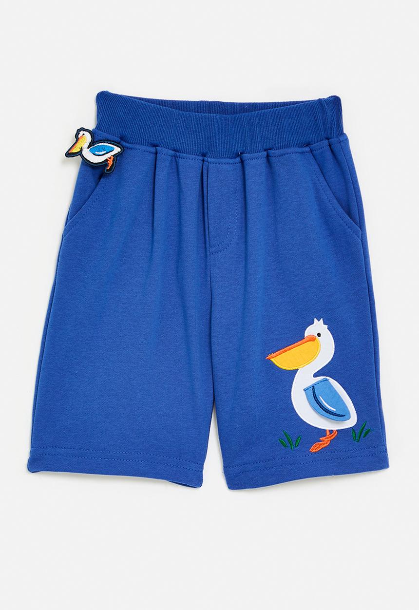 Pop Candy - Embroidery pelican shorts - royal blue