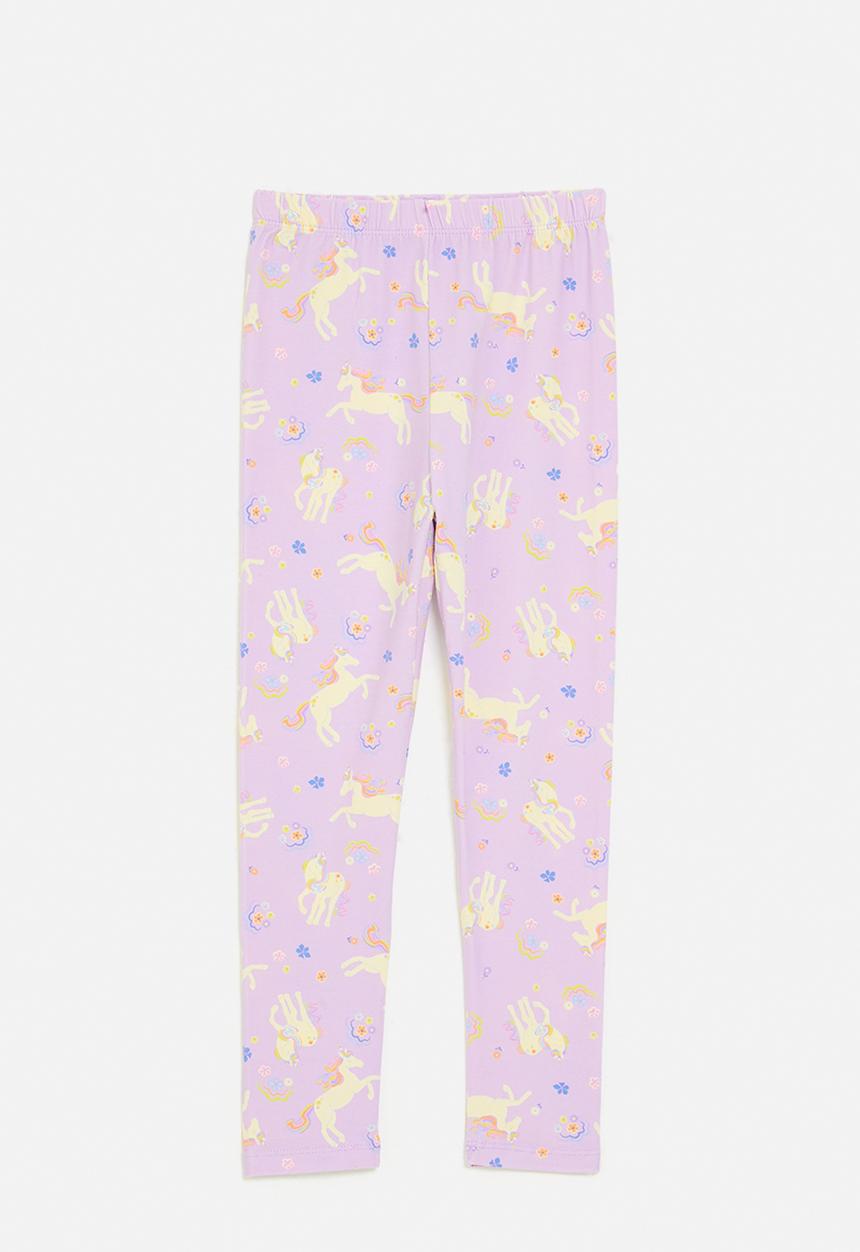 Pop Candy - Unicorn and floral  all-over-print leggings - lilac