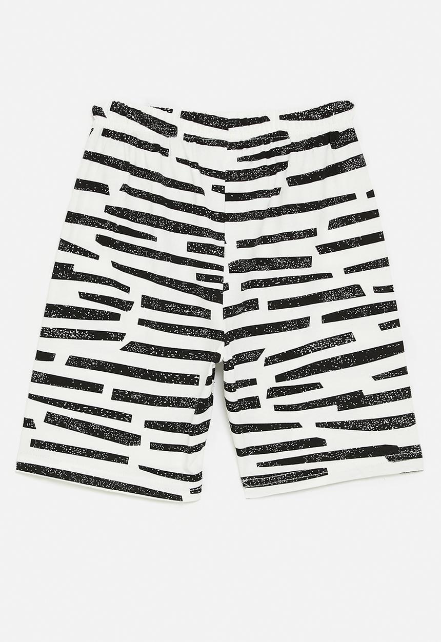 Pop Candy - Striped shorts - black & white