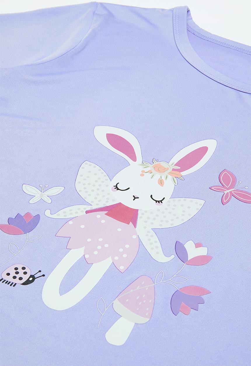 Pop Candy - Tee & shorts pj set - periwinkle/pink/bunny