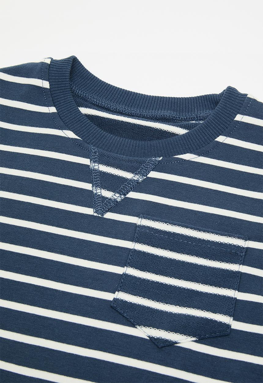 Pop Candy - Striped tee & short set - blue