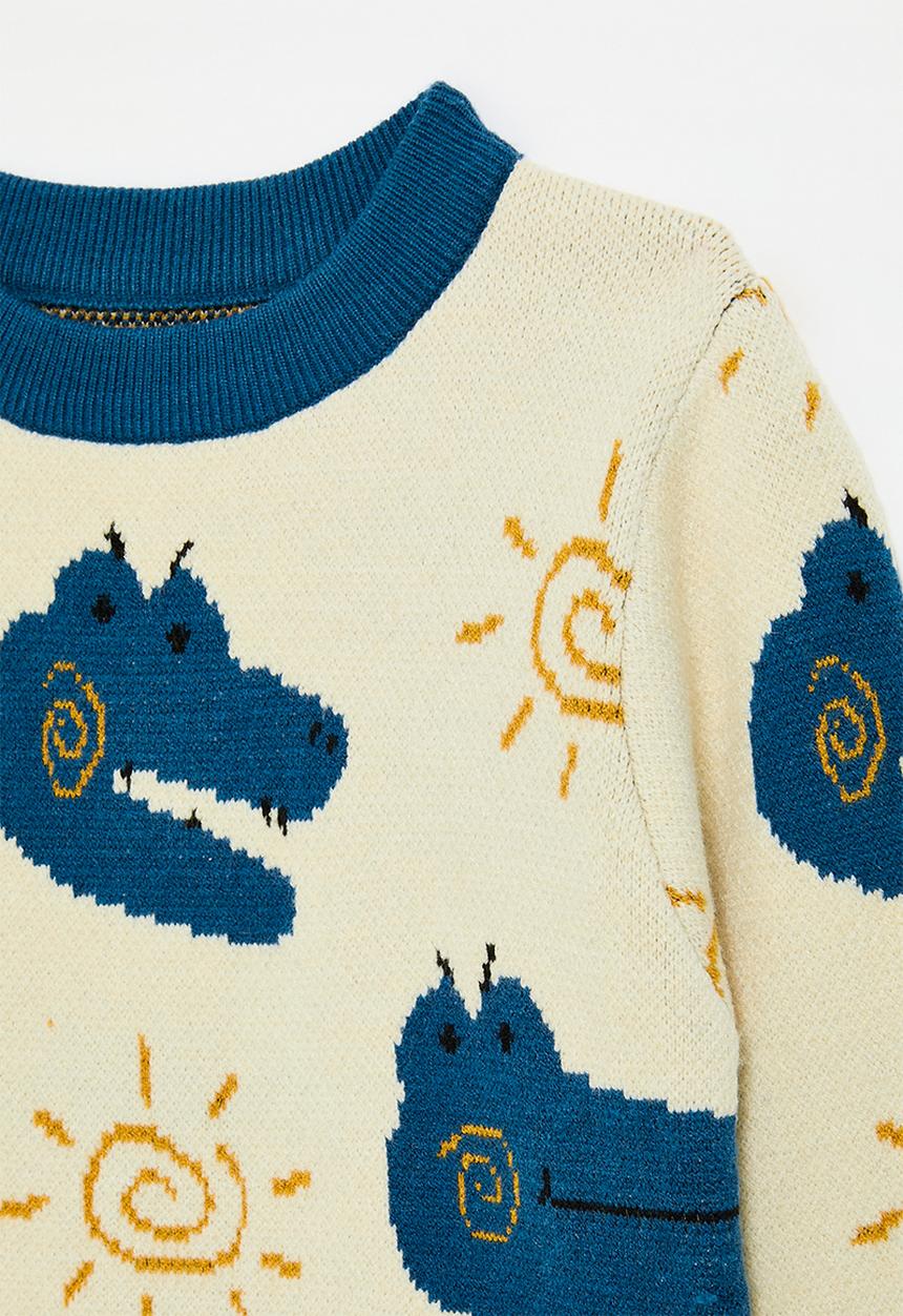 Pop Candy - Knit sweater - cream white/black/multi