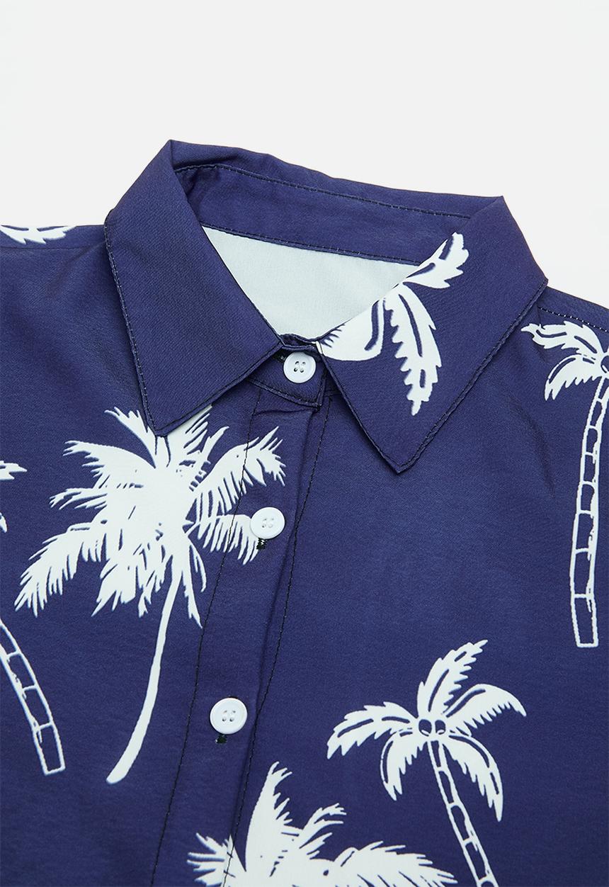 Pop Candy - Printed shirt & shorts - prussian blue/white