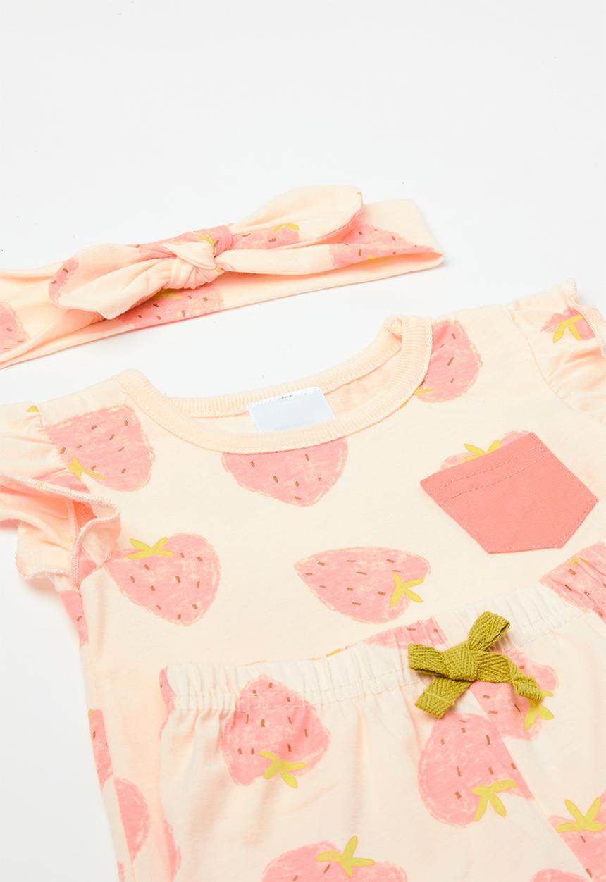 Pop Candy - Tee and short set with headband - white multi