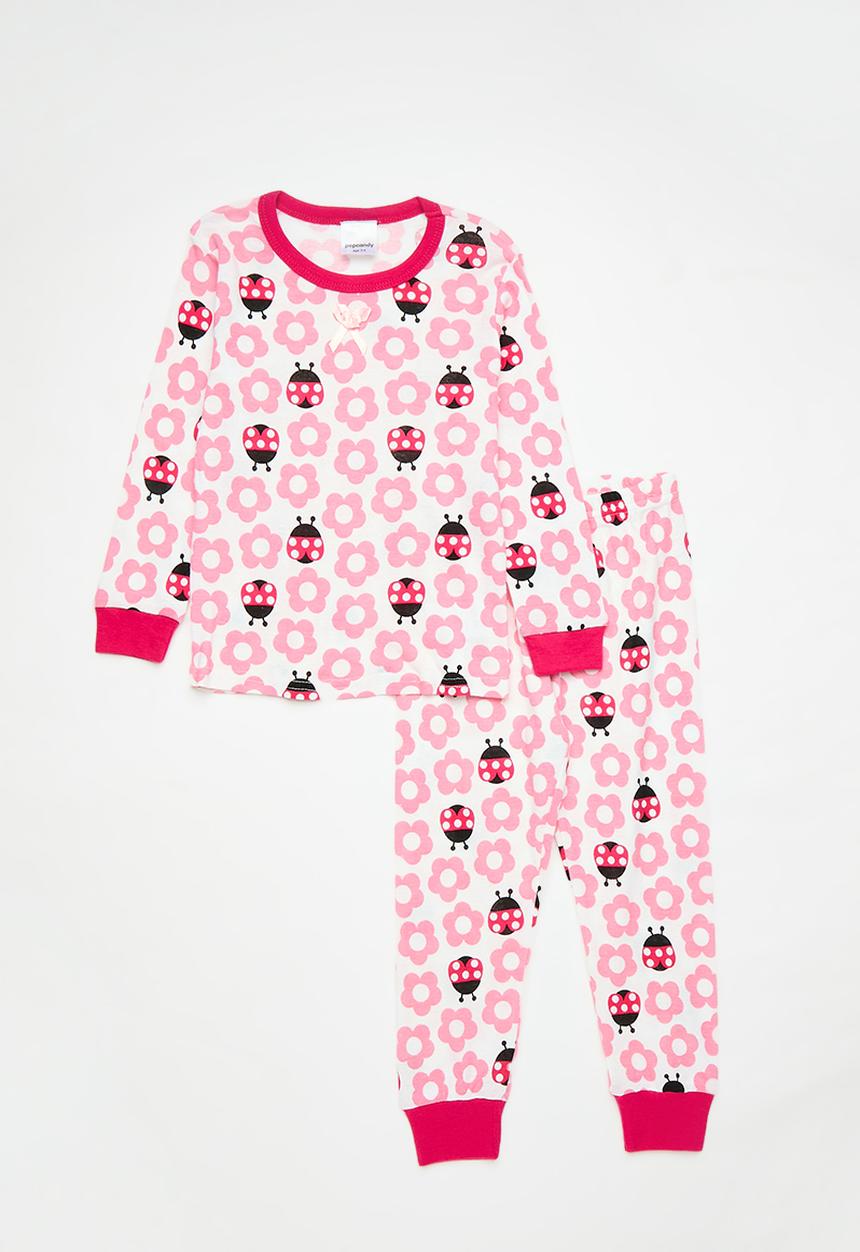 Pop Candy - Printed pj set - white/pink/ladybugs
