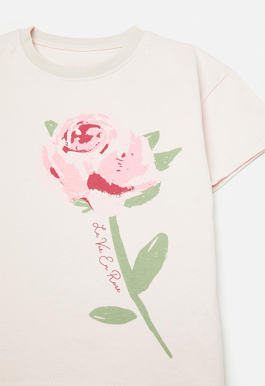 Pop Candy - Floral tee & short set - pink