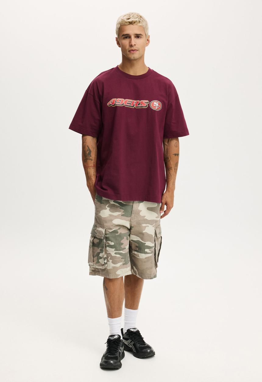 Cotton On - Box Fit Nfl T-shirt - Lcn Nfl Velvet Plum - San Francisco 49Ers - O