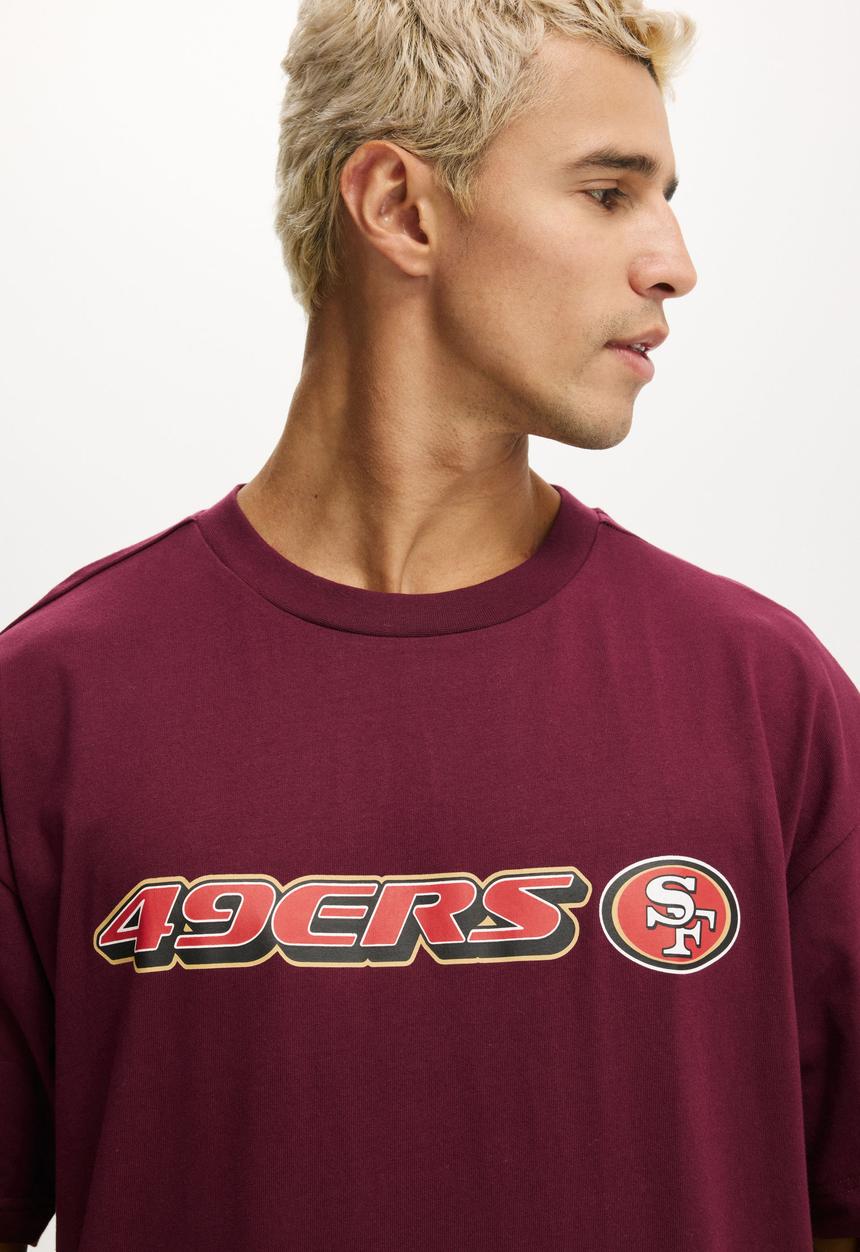 Cotton On - Box Fit Nfl T-shirt - Lcn Nfl Velvet Plum - San Francisco 49Ers - O