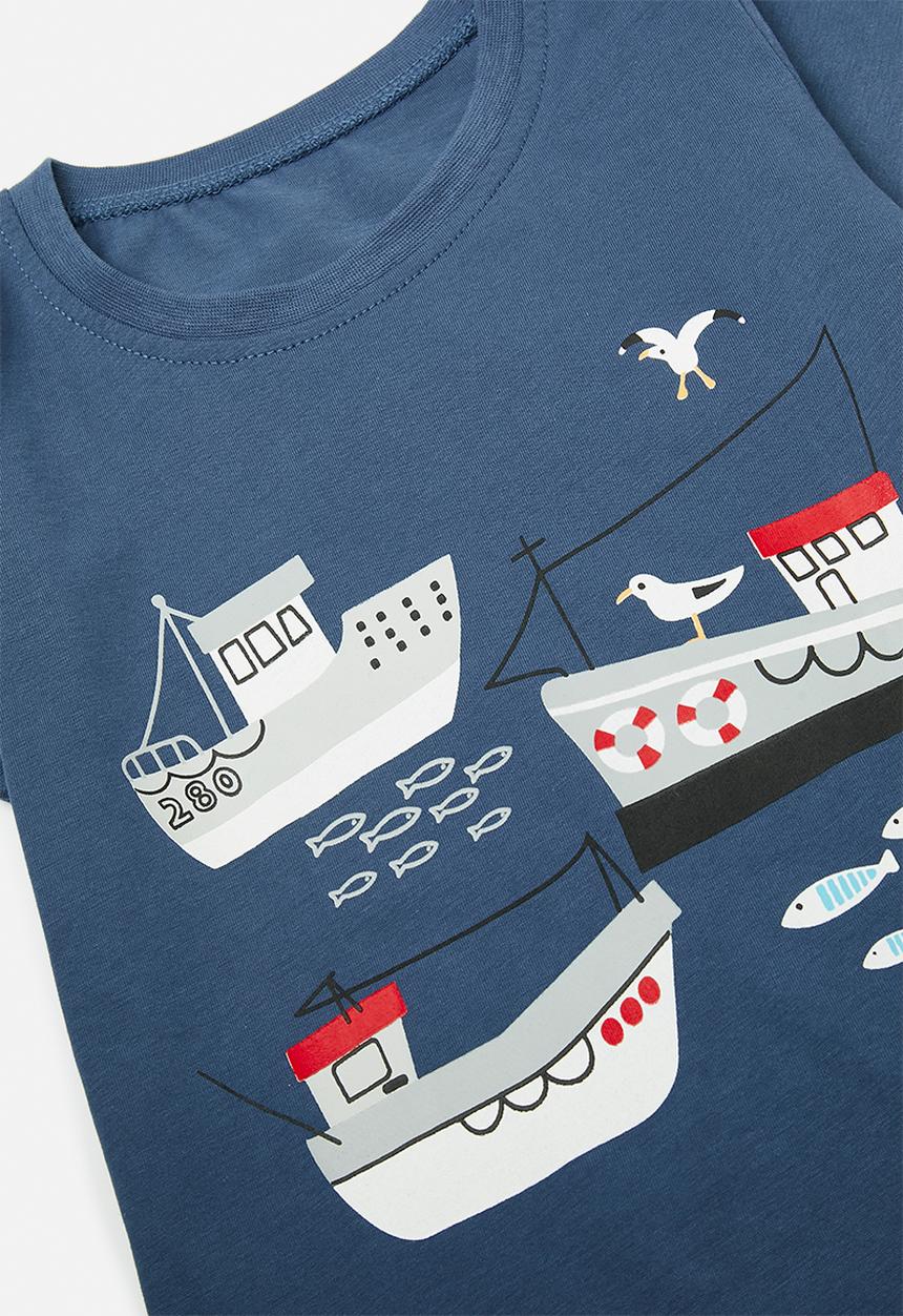 Pop Candy - Tee & short - navy blue & grey