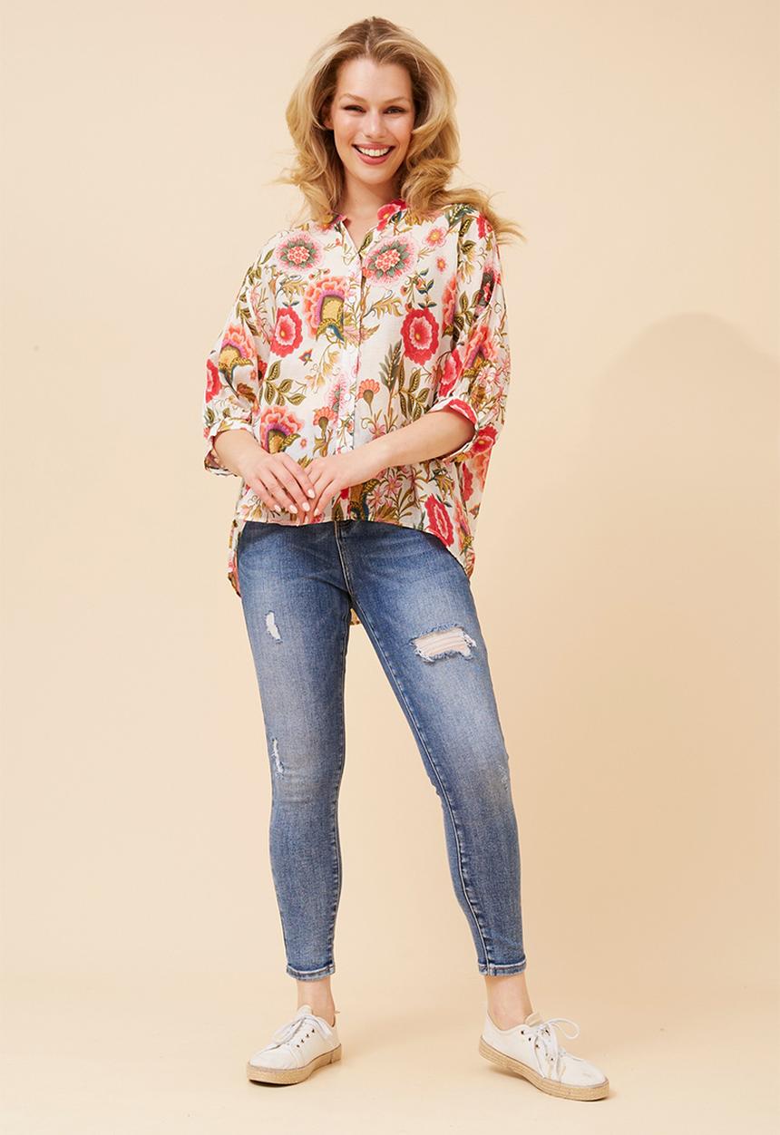 Stella Morgan - Half Sleeve Easy Wearing Batwing Blouse - Multi Pink