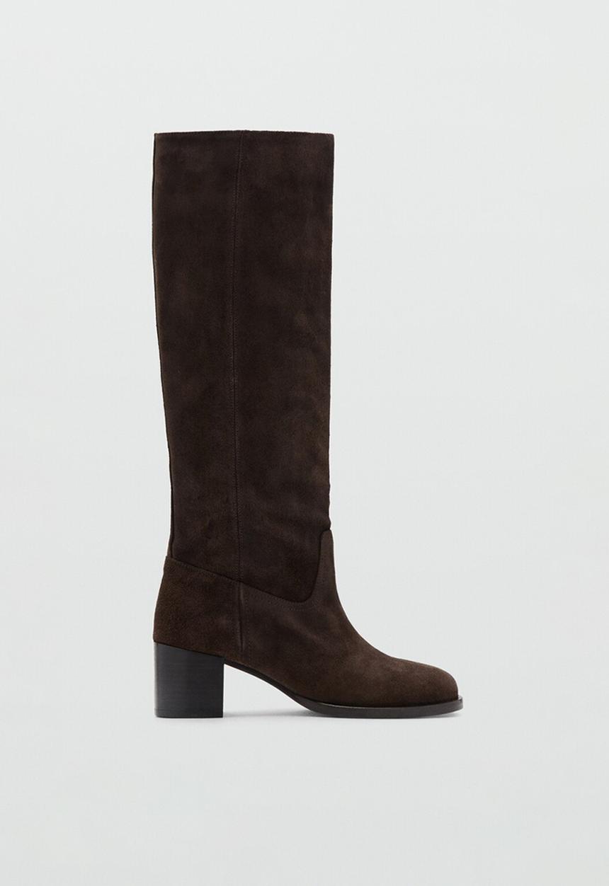 MANGO - Gallery suede boot - dark brown