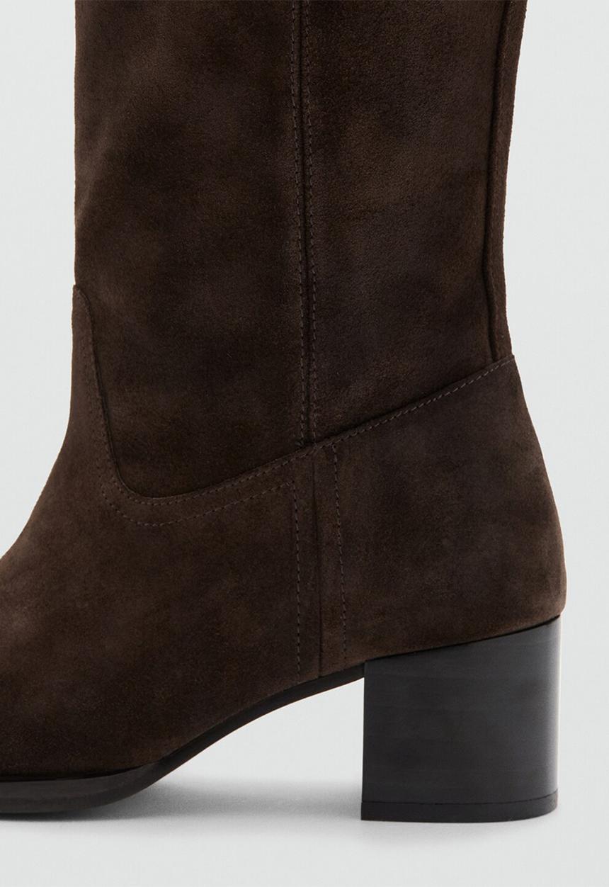 MANGO - Gallery suede boot - dark brown