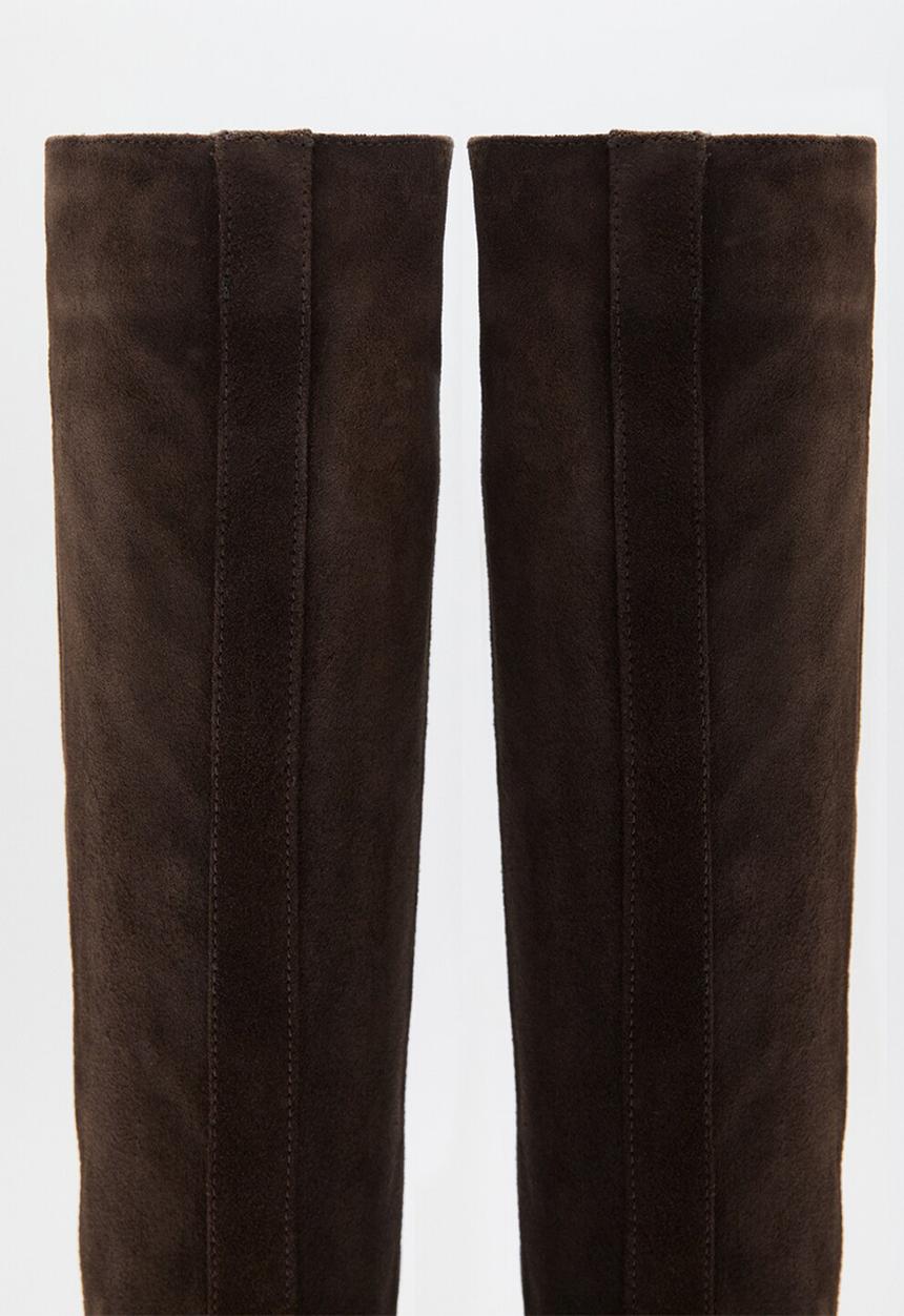 MANGO - Gallery suede boot - dark brown