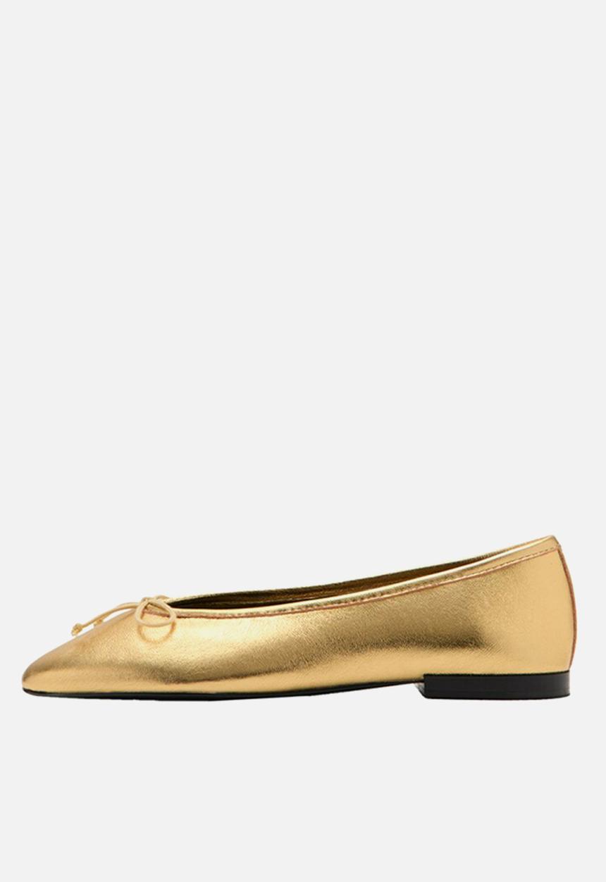 MANGO - Flater1 leather pump - gold