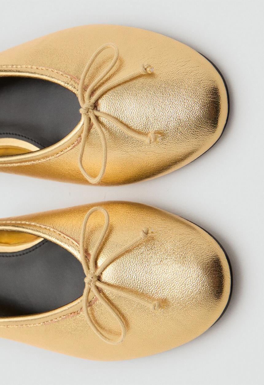 MANGO - Flater1 leather pump - gold