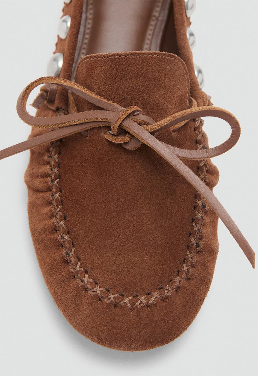 MANGO - Fiorito suede loafer - medium brown