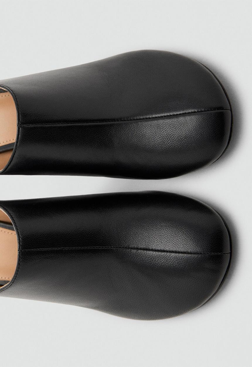MANGO - Monto leather heel - black