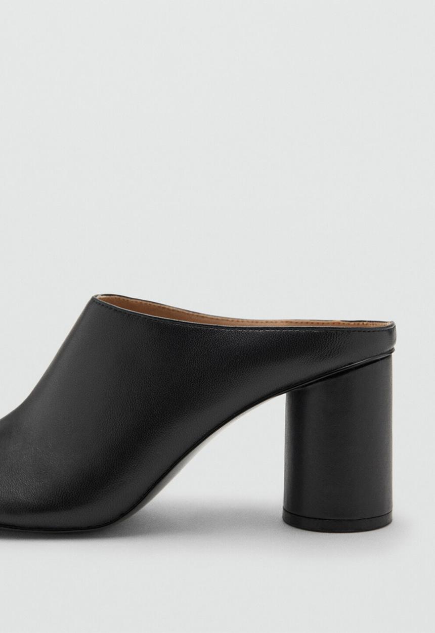 MANGO - Monto leather heel - black