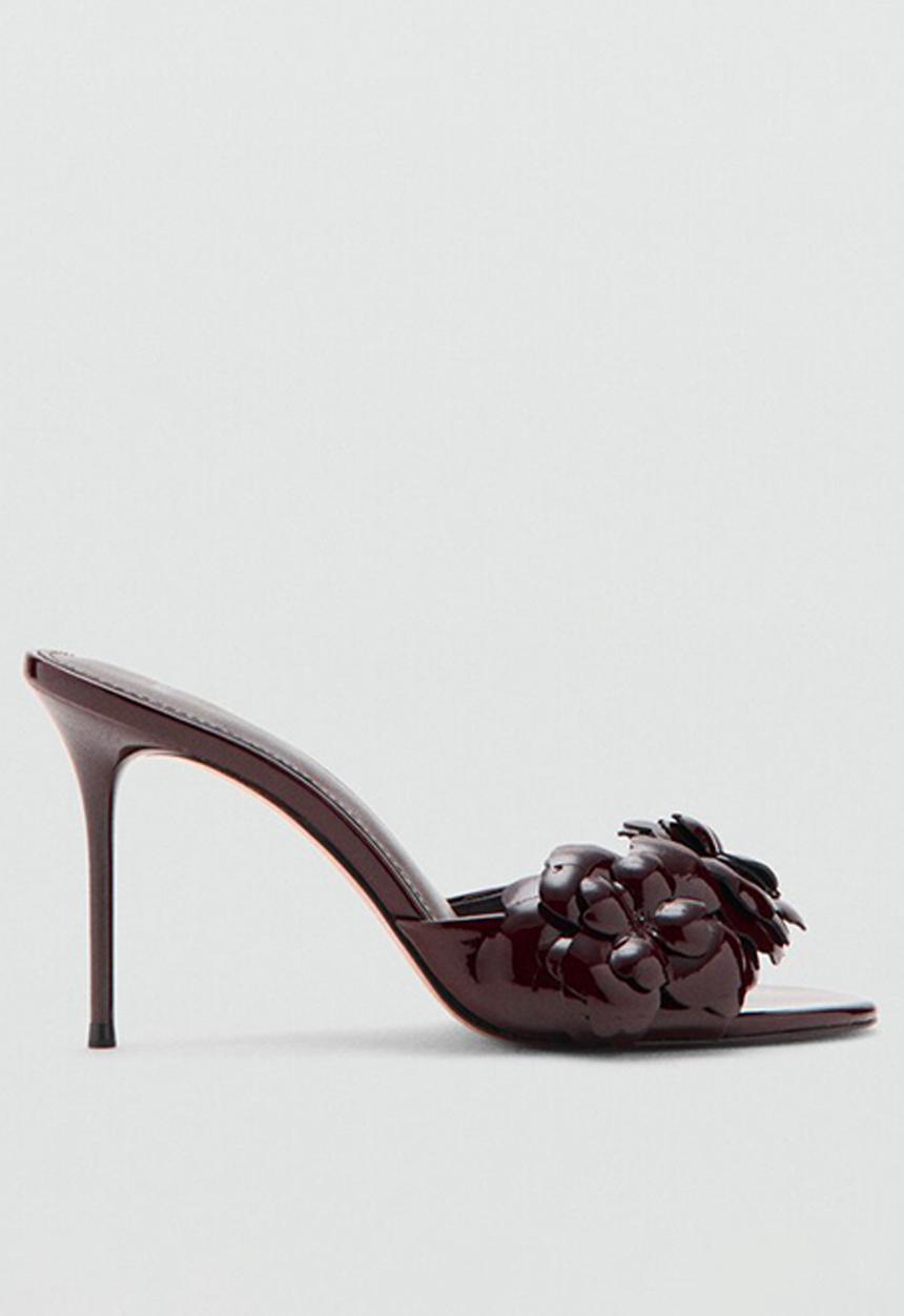 MANGO - Flora heel - dark brown