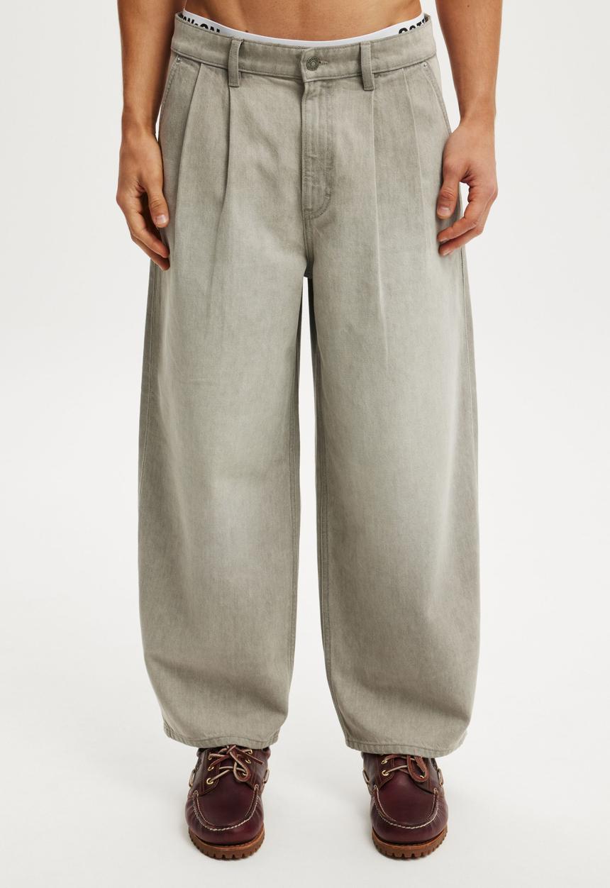 Cotton On - Baggy Balloon Jean - Pleat Ash Grey