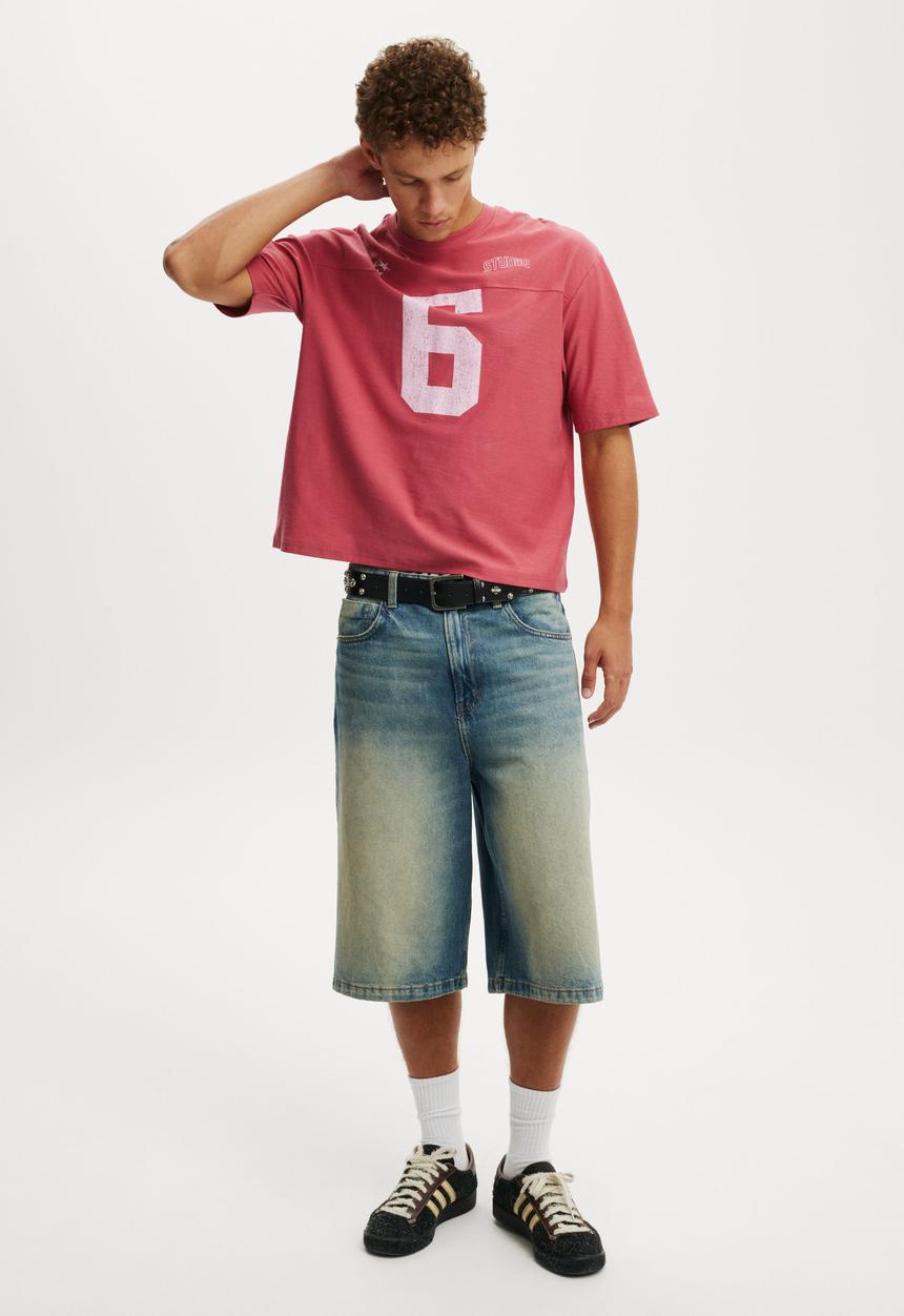 Cotton On - Cropped Fit Graphic T-shirt - Soft Red/Los Angeles Panel