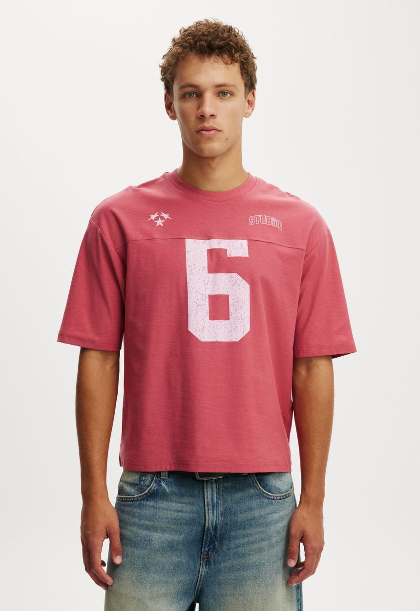 Cotton On - Cropped Fit Graphic T-shirt - Soft Red/Los Angeles Panel