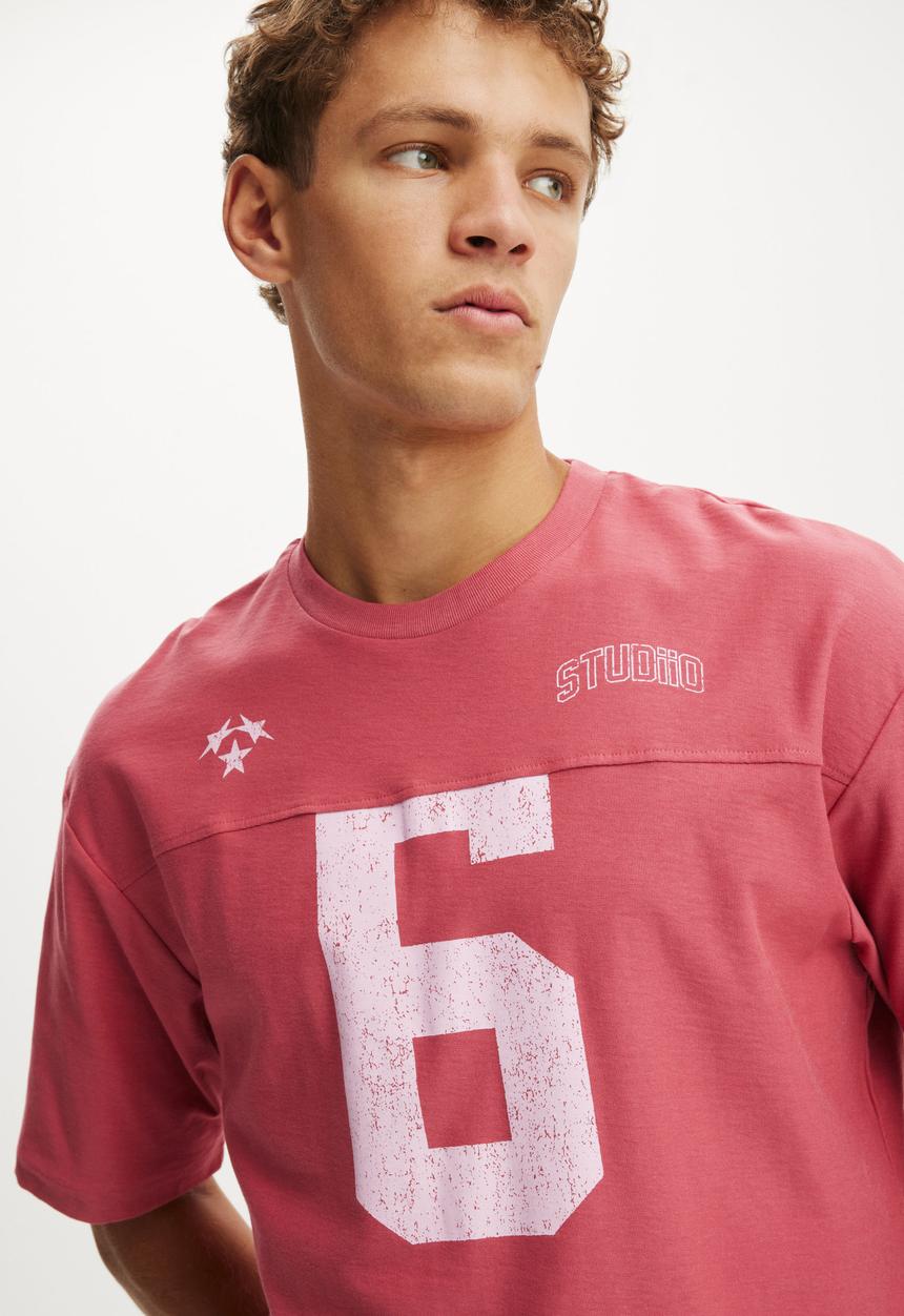 Cotton On - Cropped Fit Graphic T-shirt - Soft Red/Los Angeles Panel