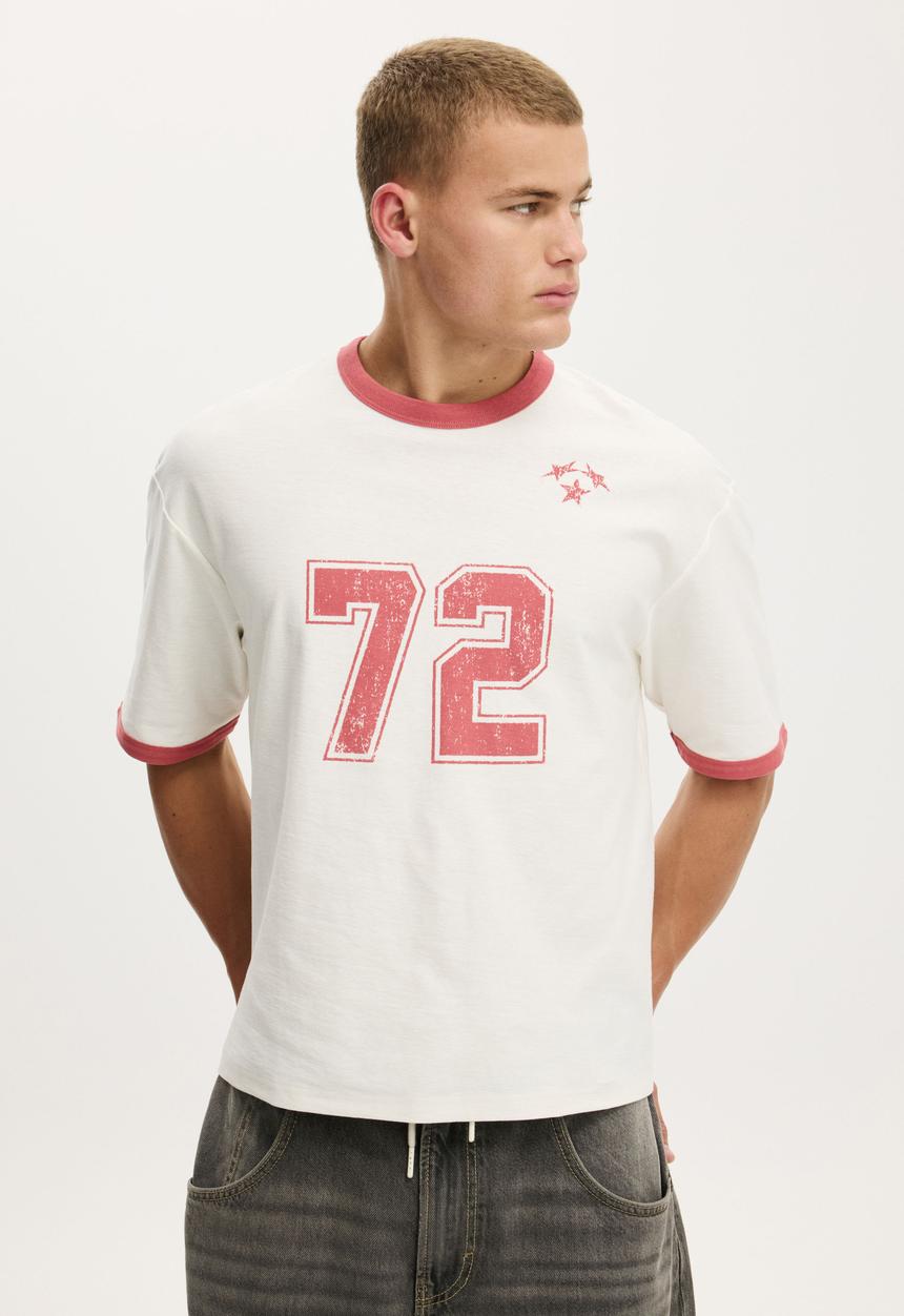 Cotton On - Cropped Fit Graphic T-shirt - Vintage White/72 Star