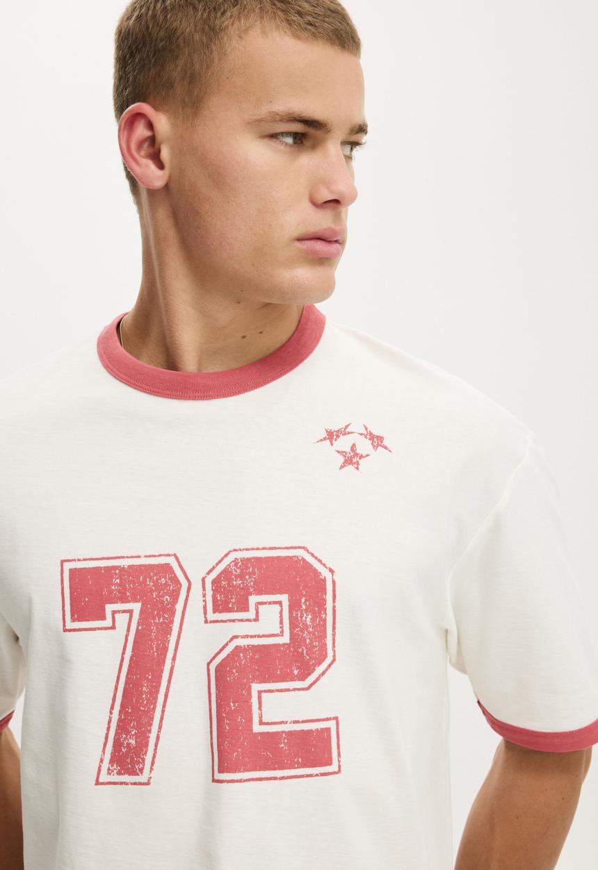 Cotton On - Cropped Fit Graphic T-shirt - Vintage White/72 Star