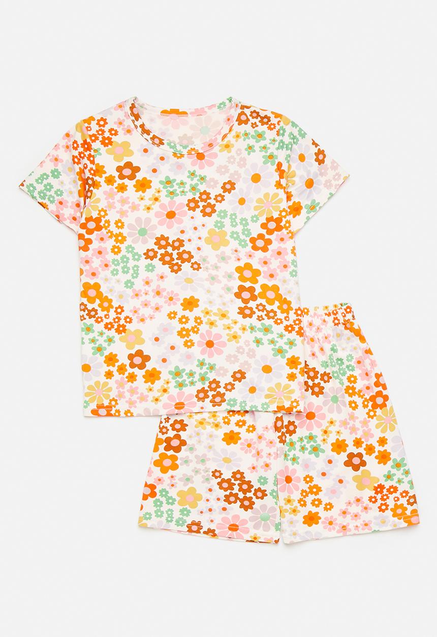 Pop Candy - Tee & shorts pj set - floral