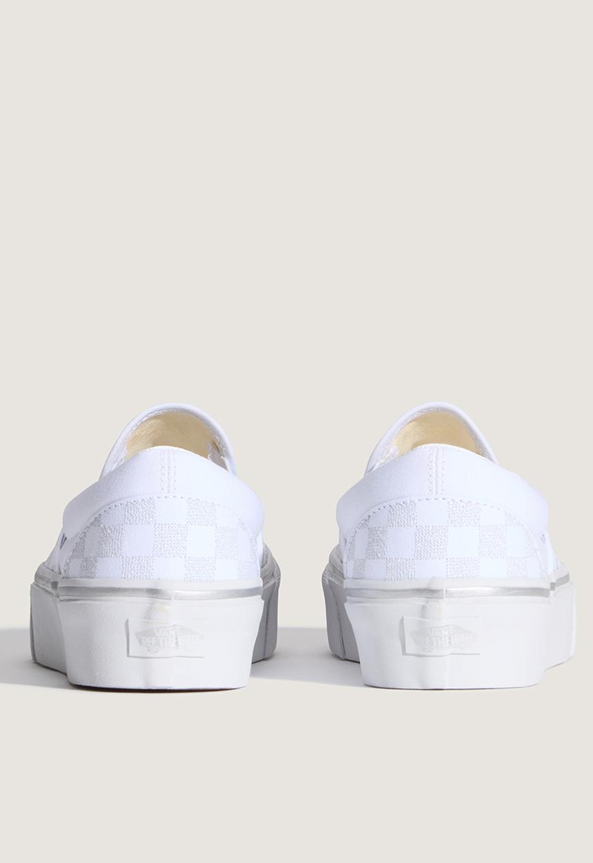 Vans - White - SLV - METALLIC CHECKRBRD SILVER