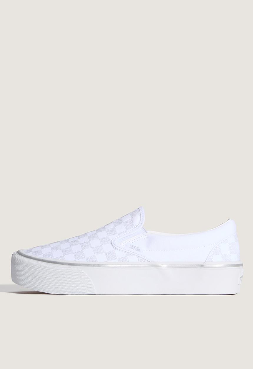 Vans - White - SLV - METALLIC CHECKRBRD SILVER