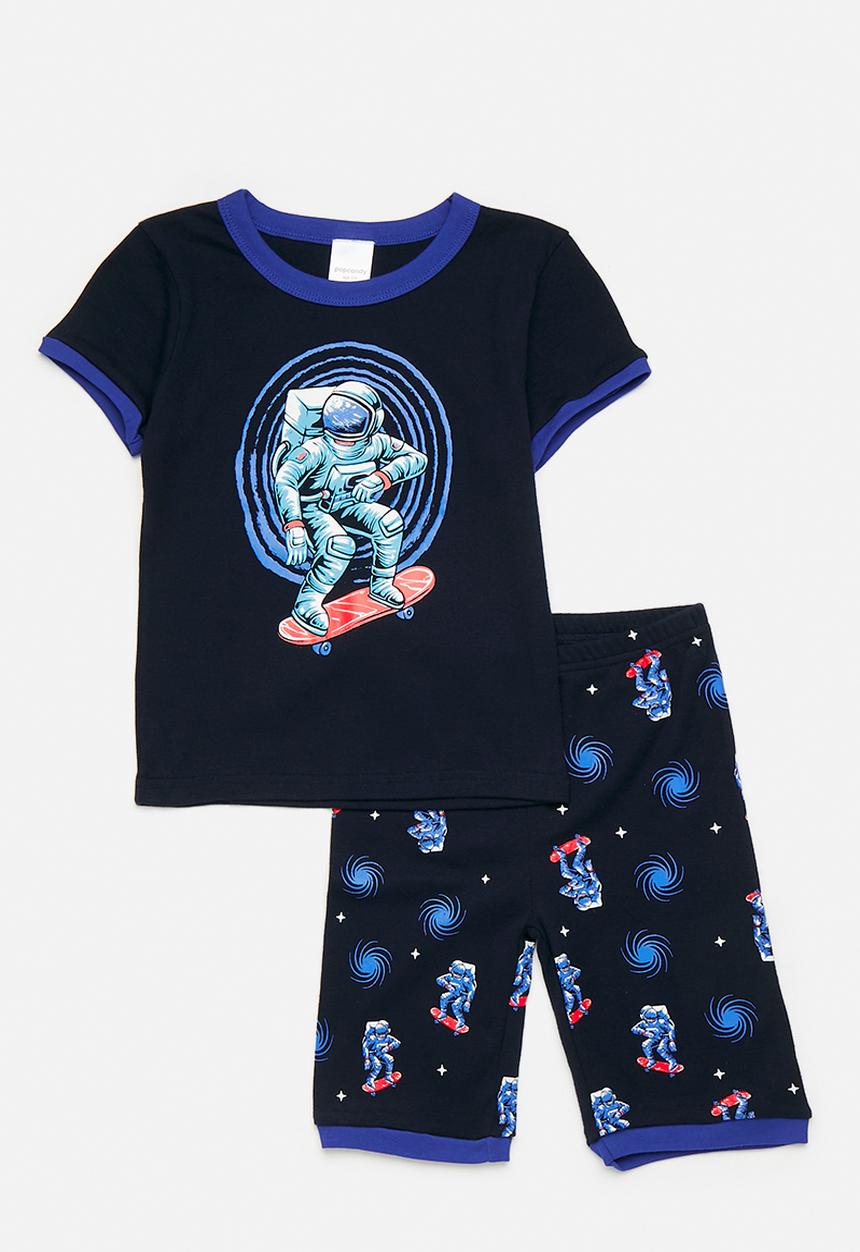 Pop Candy - Tee & shirts pj set - black/blue/astronaut
