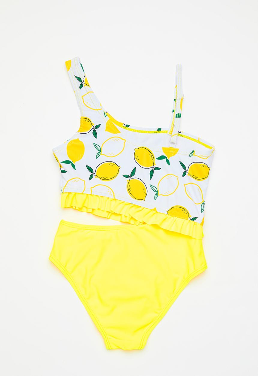 Pop Candy - Lemon swimsuit - yellow/white