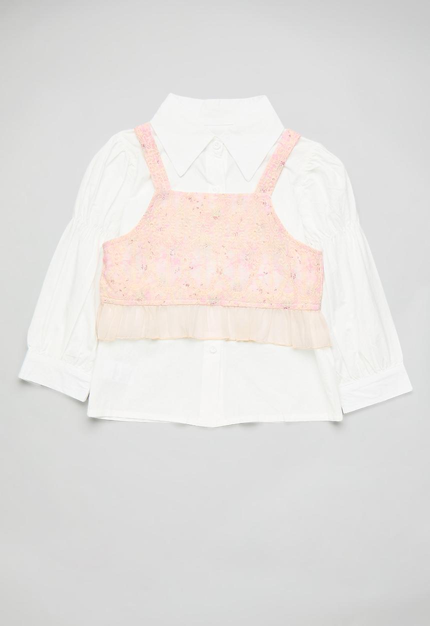 Pop Candy - Shirt & floral printed cami - white/multi