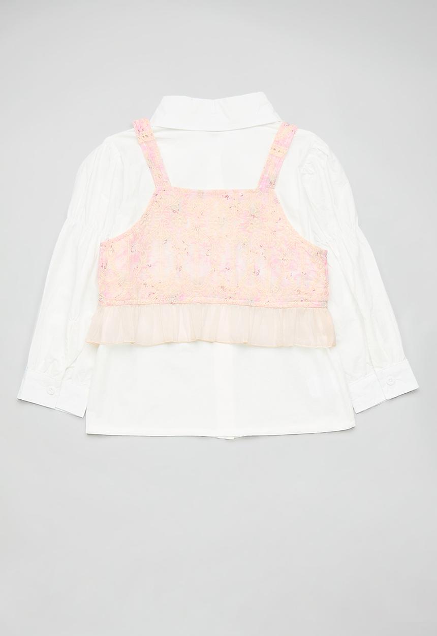 Pop Candy - Shirt & floral printed cami - white/multi