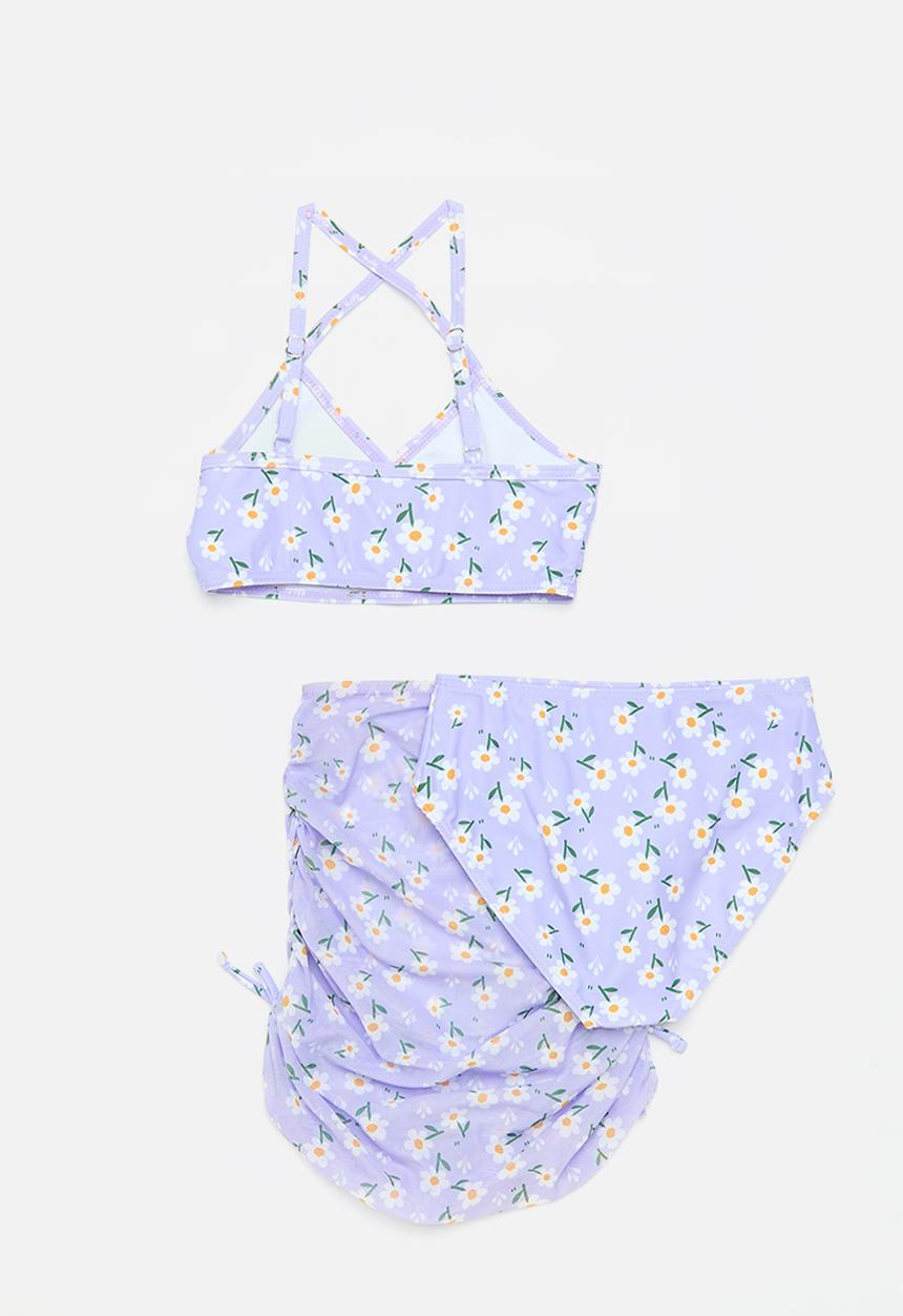 Pop Candy - 3 Piece bikini set - lavender/floral