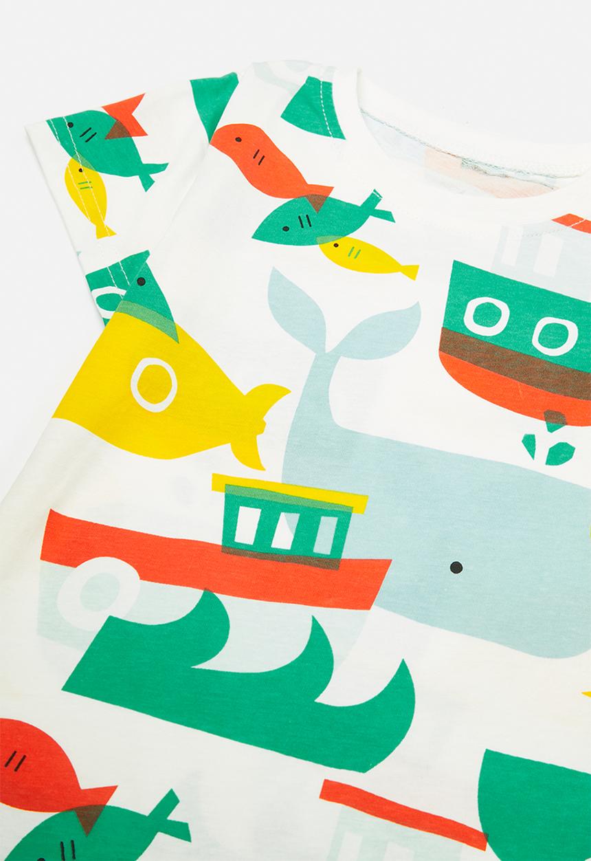 Pop Candy - Sea life printed tee & shorts - multi