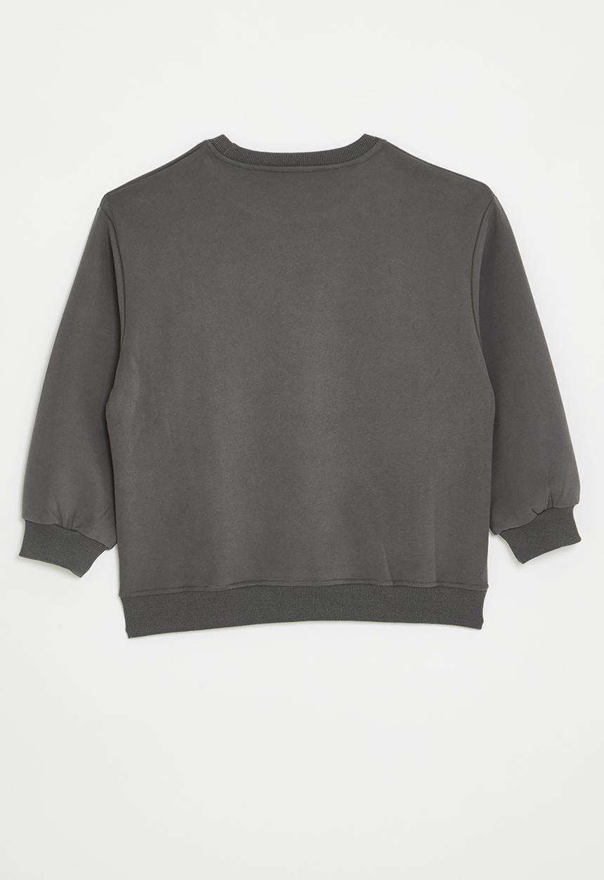 Pop Candy - Bow applique sweat top - grey