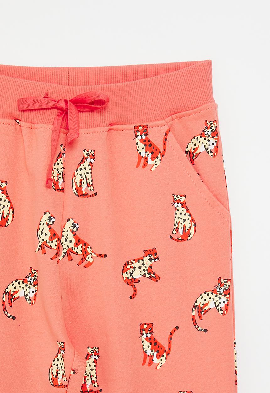 Pop Candy - Printed jogger - orange cheetah cub