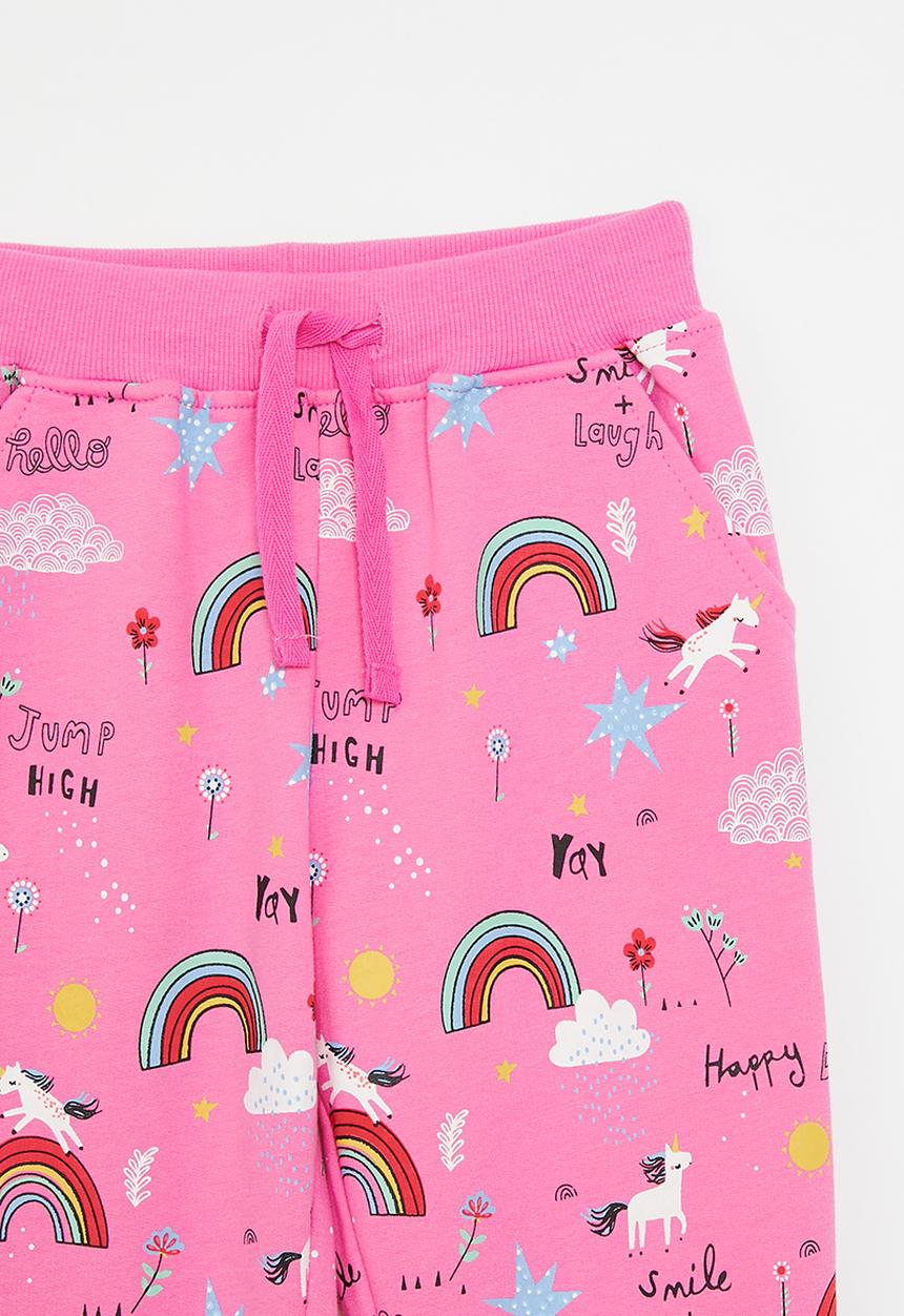 Pop Candy - Printed jogger - dark pink rainbows