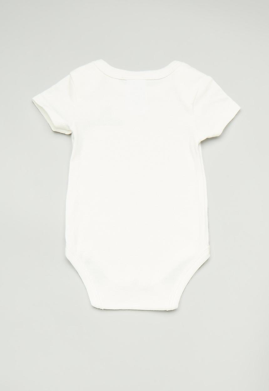 Pop Candy - Shark fin embroidered romper - white