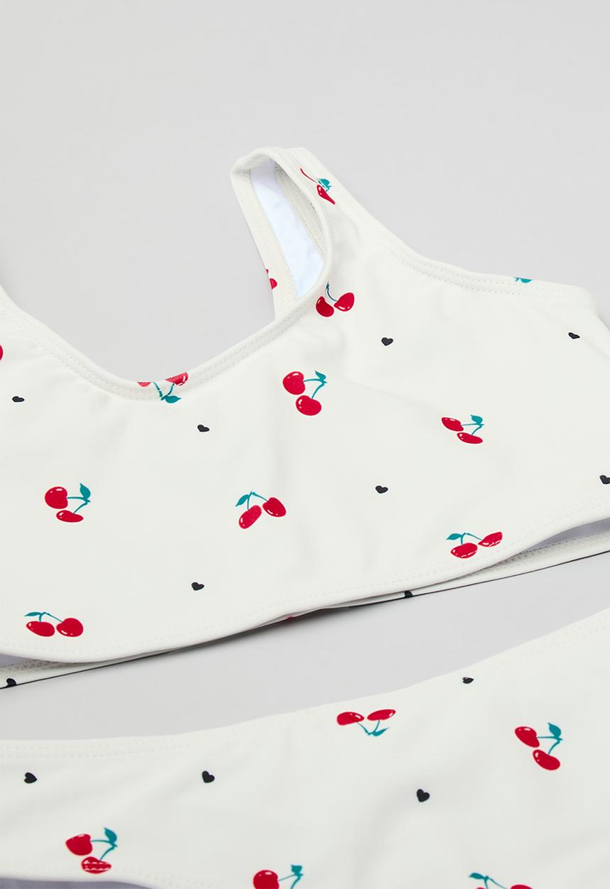 Pop Candy - Cherry print bikini set - white/red