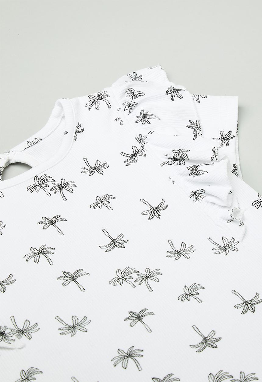 Pop Candy - Ruffle tee & cycle short set - white & grey