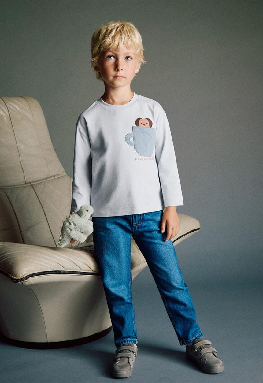 MANGO - T-shirt anicup - light pastel blue