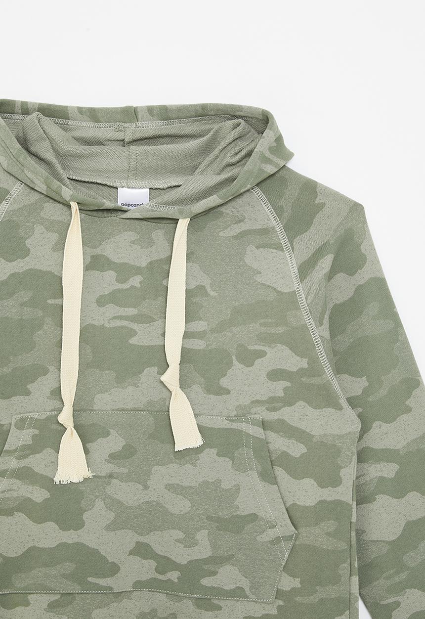 Pop Candy - Hooded long sleeve tee - green camo